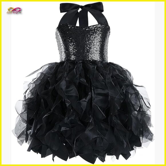 Other - Sparkly Sequin Tutu Princess Dress Halter Sleeveless Party Ball Gown